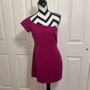 Lovers + Friends Fuchsia One-Shoulder Dress